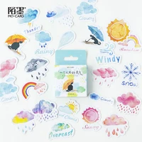 ice yoyo 46pcs weather series sticker cute diary album decorative student scrapbooking planner stick lable decals office supplie