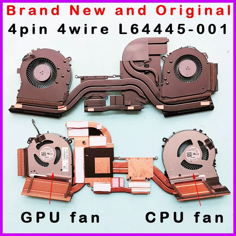 

New Laptop CPU GPU Cooling Heatsink Fan for HP 15-DH L64445-001 ND8CC01-18L06 ND8CC01-18L07 fan Cooler Radiator DC 12V 0.6A 4PIN