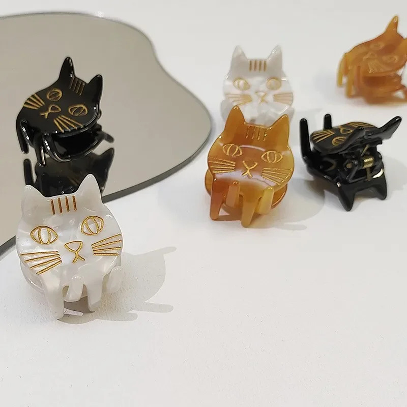Новая универсальная заколка для волос с милым котенком ацетатные когти милая