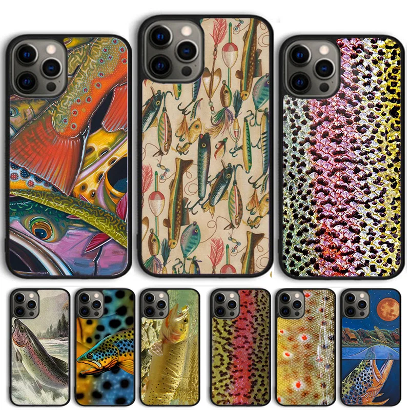 Чехол для телефона Brown Trout Fly Fishing iPhone 16 15 SE2020 6 7 8 Plus Apple 13 11 12 14 Mini Pro Max Cover coque fundas