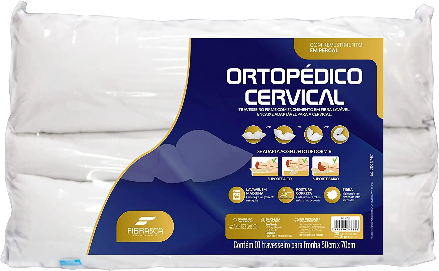 

Cervical Orthopedic Pillow 50x70cm Core Pillow Sofa Back Core Pillow Cushion