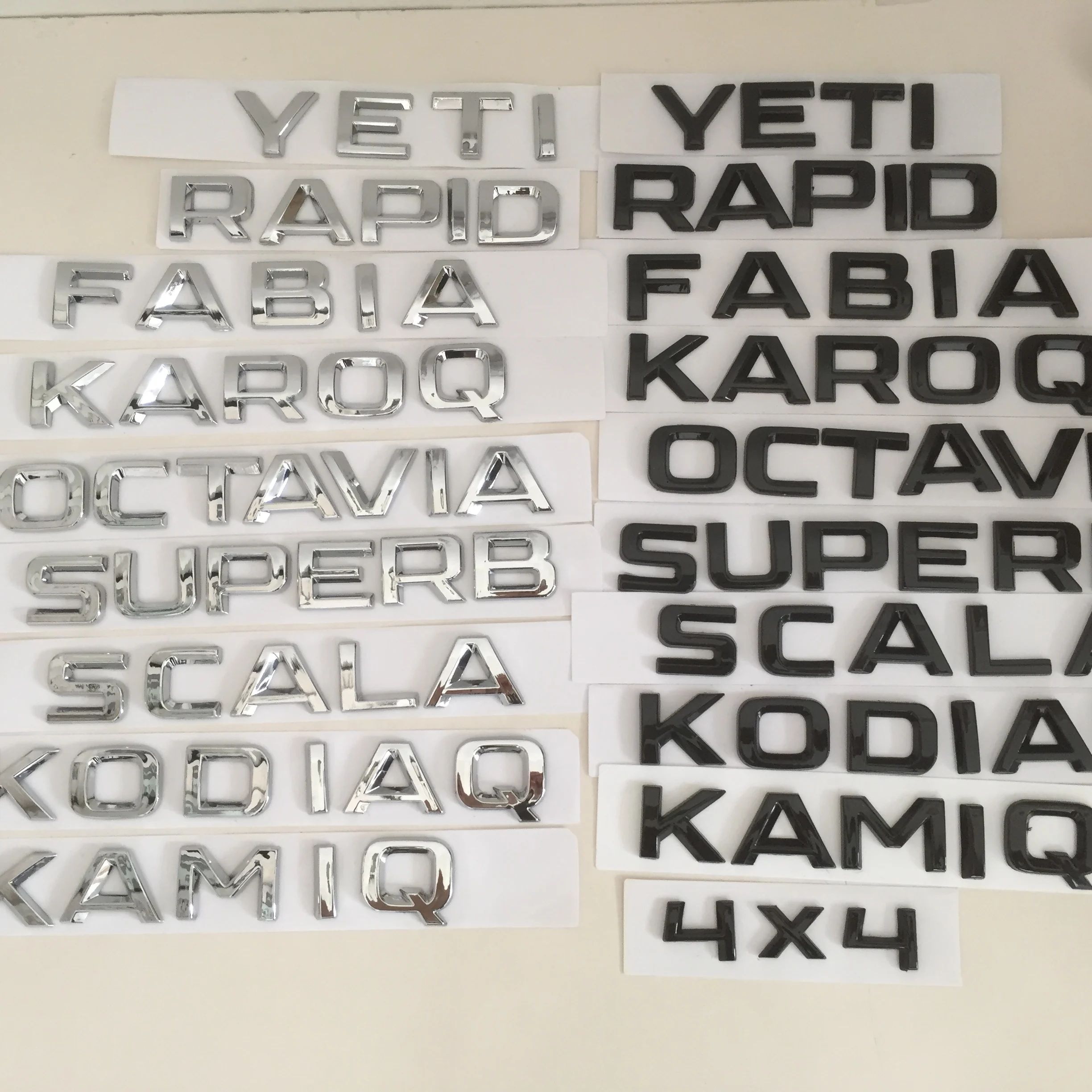 

1pcs ABS Octavia Superb RAPID FABIA KAMIQ KAROQ KODIAQ YETI SCALA 4X4 car Letter Rear trunk Decals Emblem badge sticker Decal