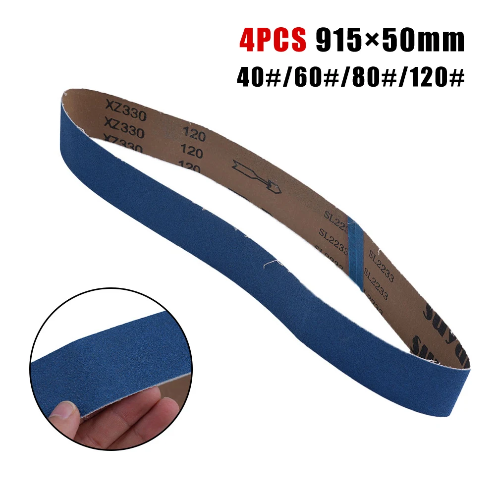 

4pcs 915×50mm Sanding Belts 40-120grit Wood Soft Metal Polishing Sandpaper Abrasive Band For Belt Sander Polishing Abrasive Tool