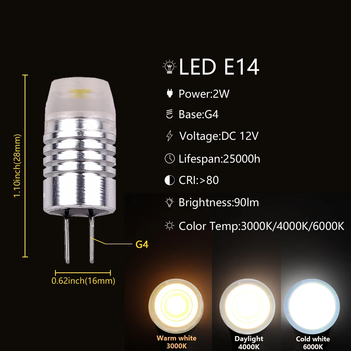 1-10 шт. DC/AC 12 В светодиодные автомобильные фонари MINI G4 COB 2 Вт 3 высокая