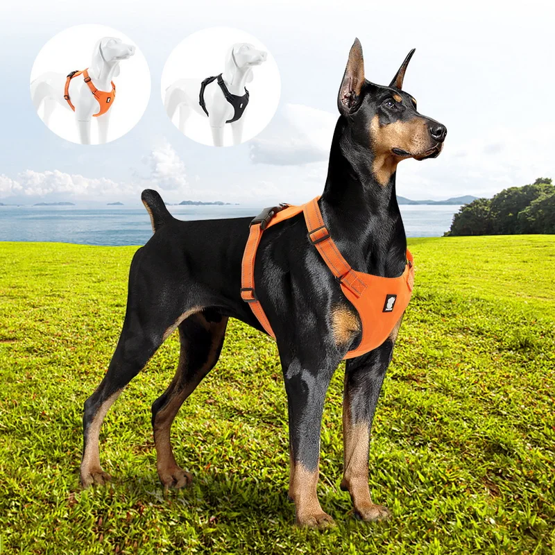 

Nylon Dog Harness For Large Dogs Adjustable Breathable Big Dog Harness Vest French Bulldog Greyhound Outdoor Walking Harnesses