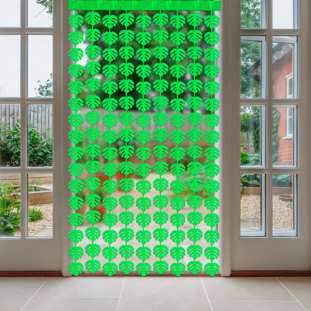 Занавеска на дверь с зелеными пальмовыми листьями штора от дождя в виде черепахи