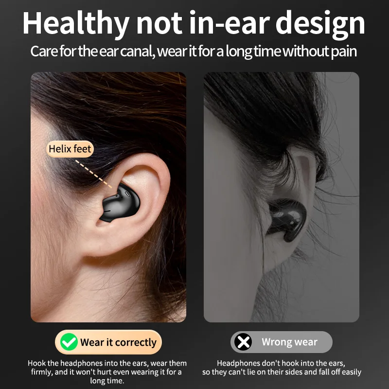 Фото Беспроводные Bluetooth-наушники с микрофоном, сенсорным управлением и зарядным футляром №4