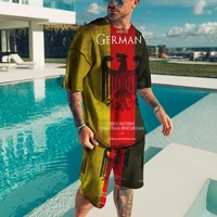 new summer fashion mens t shirt casual suit 2022 male top shorts oversized 3d printing 2 piece set trendy retro streetwear