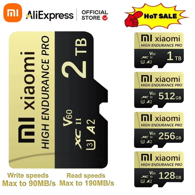 Xiaomi 2TB Micro TF SD Card 1TB Высокоскоростная карта памяти 128 ГБ Flash Class 10 256 512 для телефона