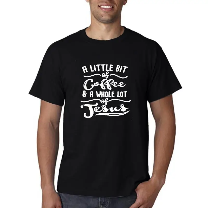 

o Little Bit of Coffee o Whole Lot of Jesus Shirt Letter Printed Christion Shirt Women's Foshion Cosuol Grophic Tees