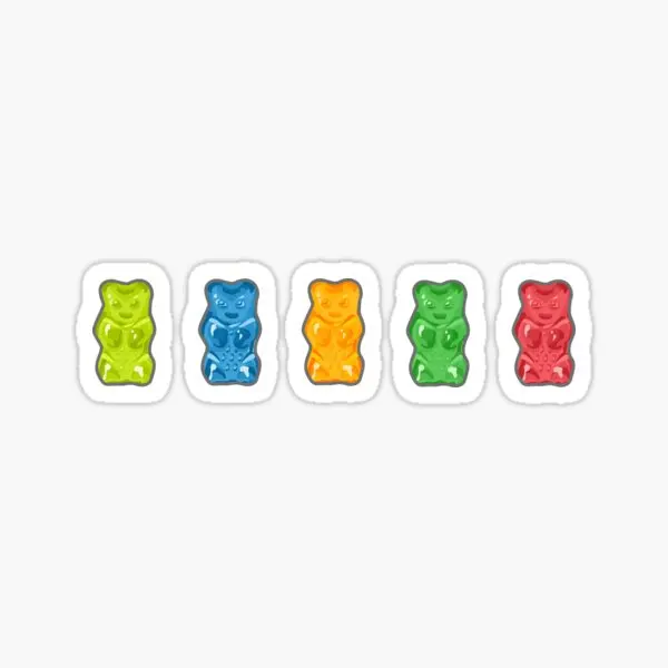 

Rainbow Gummy Bears 5PCS Stickers for Home Decorations Decor Living Room Luggage Art Water Bottles Bumper Car Anime Cute Wall