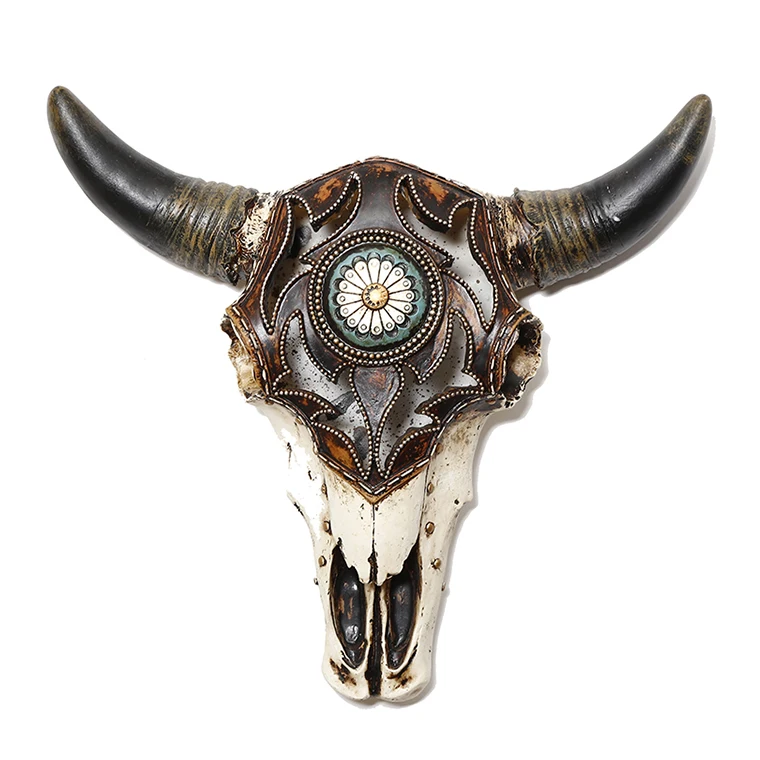 

New Design Resin Night Light Cow Head Sculpture Wall Hanging animal head statues home decoration statue