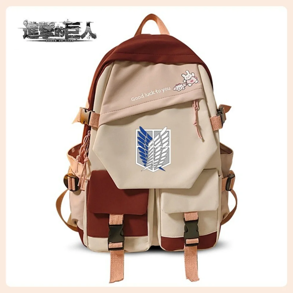 

Attack on Titan Backpack Anime Canvas Cartoon Casual Schoolbag Shoulder Bags Laptop Travel Bag Rucksack Unisex