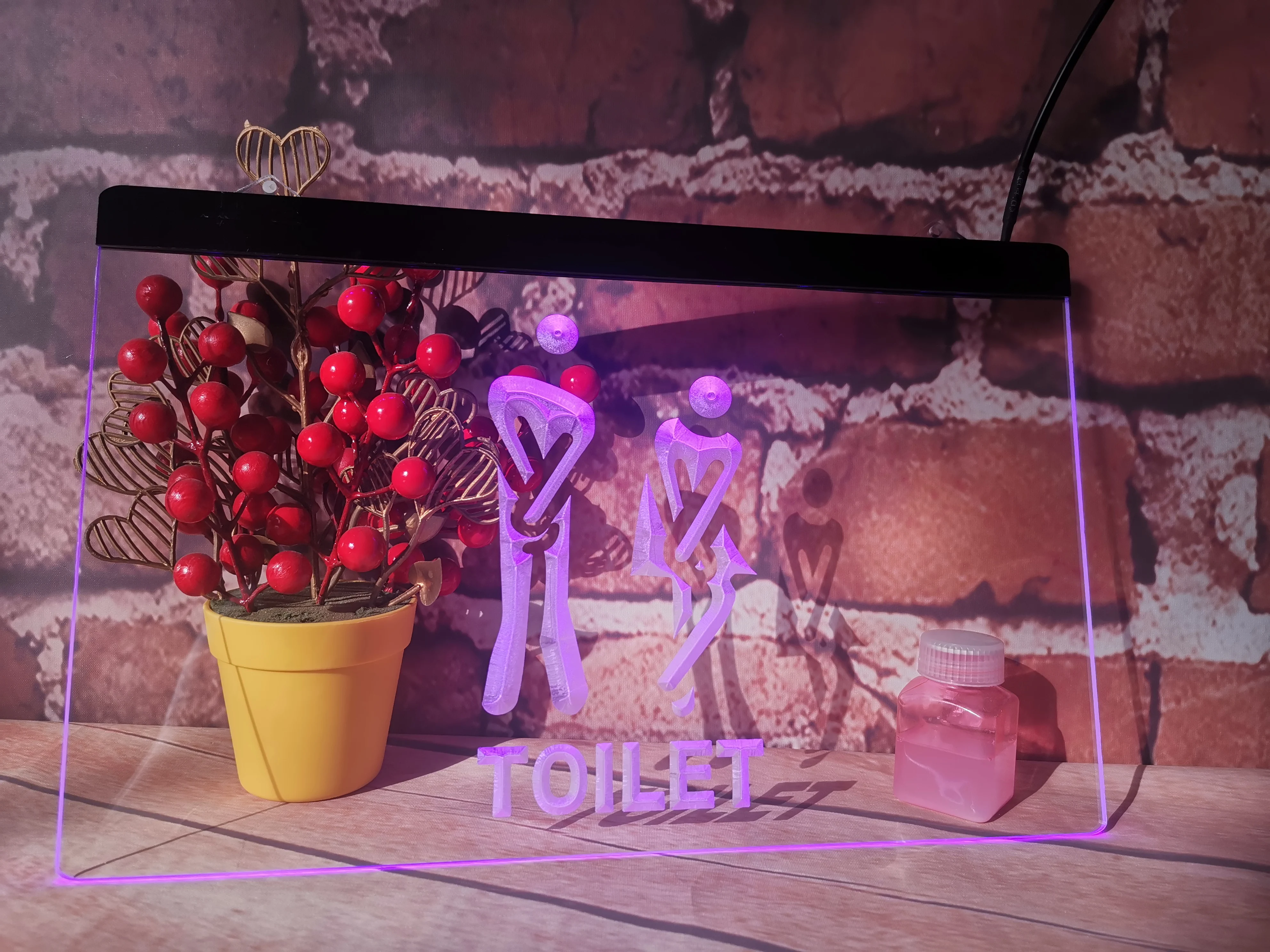 Забавный вход в туалет светодиодный светодиодная неоновая вывеска домашний