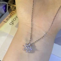 2022 new luxuriou flower shaped pendant necklace for women diamond crystal party engagement gift jewelry accessories