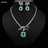 hibride new bowknot 2pcs african jewelry sets for women wedding luxury naija dubai necklace cubic zirconia bridal jewelry n 118