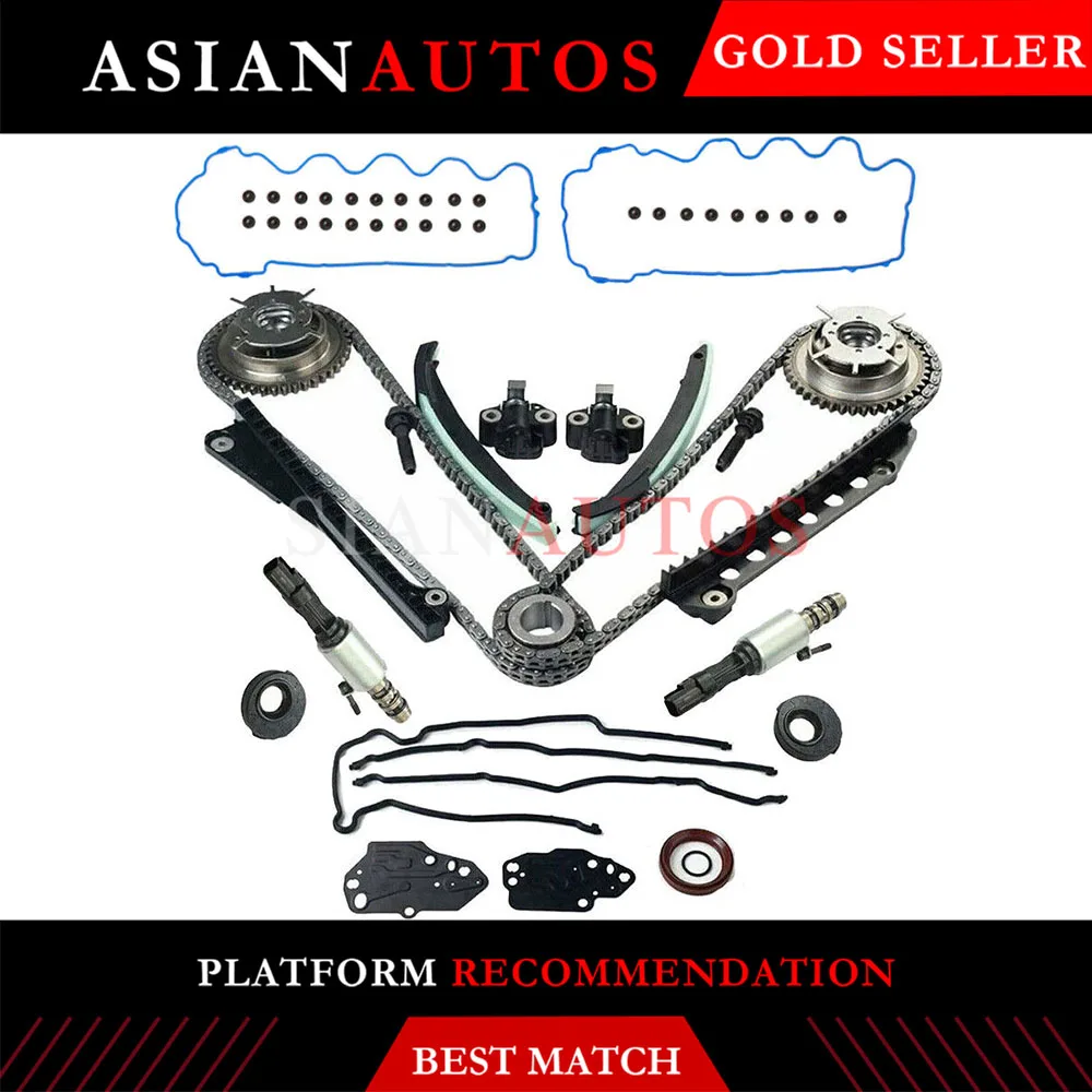 

Timing Chain Kit + Cam Phasers + VVT Valves For 5.4L Triton 3V Ford F150 Lincoln