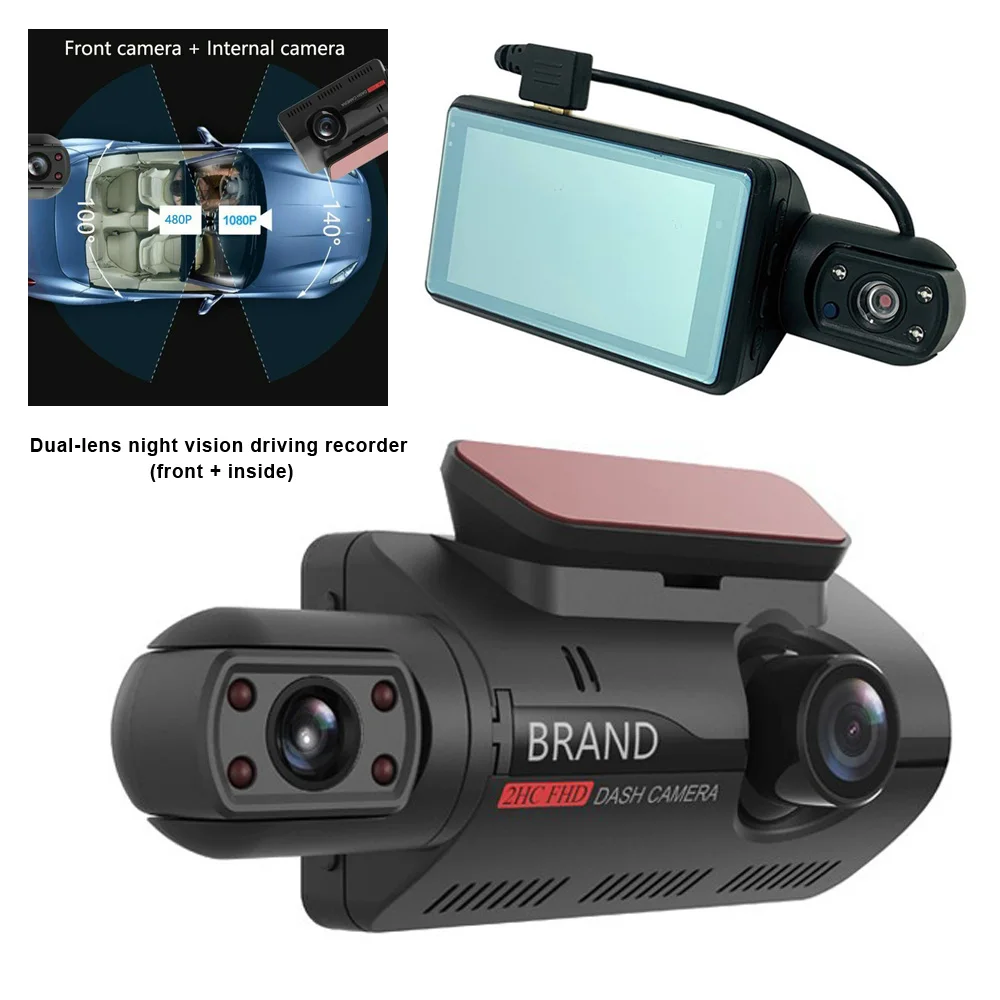 

Car DVR Camera Dash Cam Dual Record Hidden Video Recorder Dash Camera 1080P Night Vision Parking Monitoring G-sensor DashCam