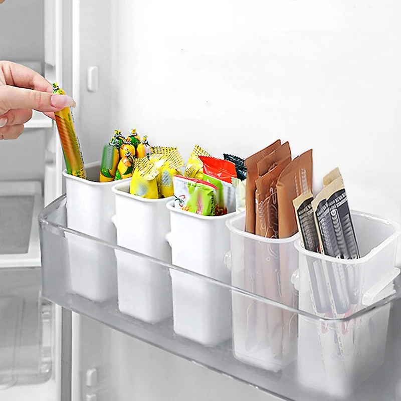 

Fridge Side Door Organizer Bins With Drain Holes Food Sorting Box Multifunctional Storage Organization Bin Kitchen Accessories