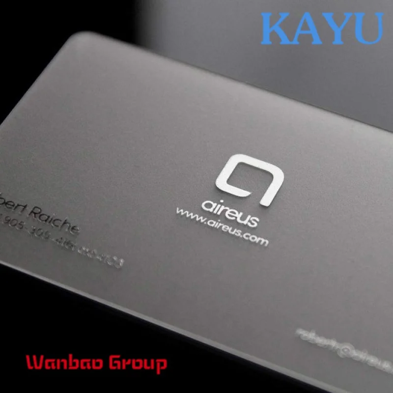 

silver foil matte luxury transparent business cards with own logo