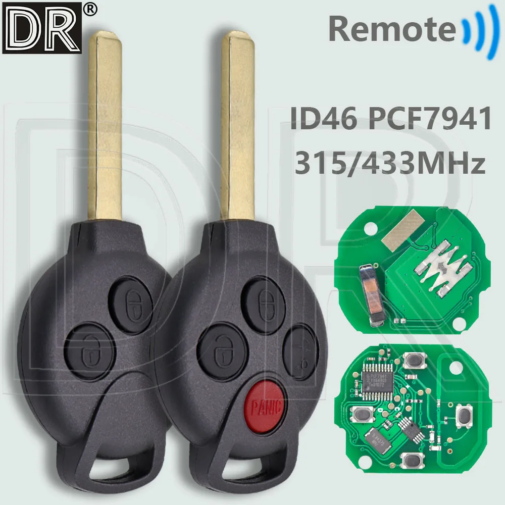 DR KR55WK45144 ID46 PCF7941 315/433 МГц автомобильный дистанционный ключ для Mercedes Benz Smart Fortwo 451