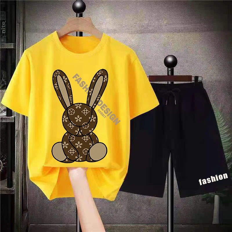 2023 Men's T-shirt Set Luxury Brand Quality Shorts Sportswear 2-piece Clothing Fashion Printed Summer Men's Clothing Street Wear