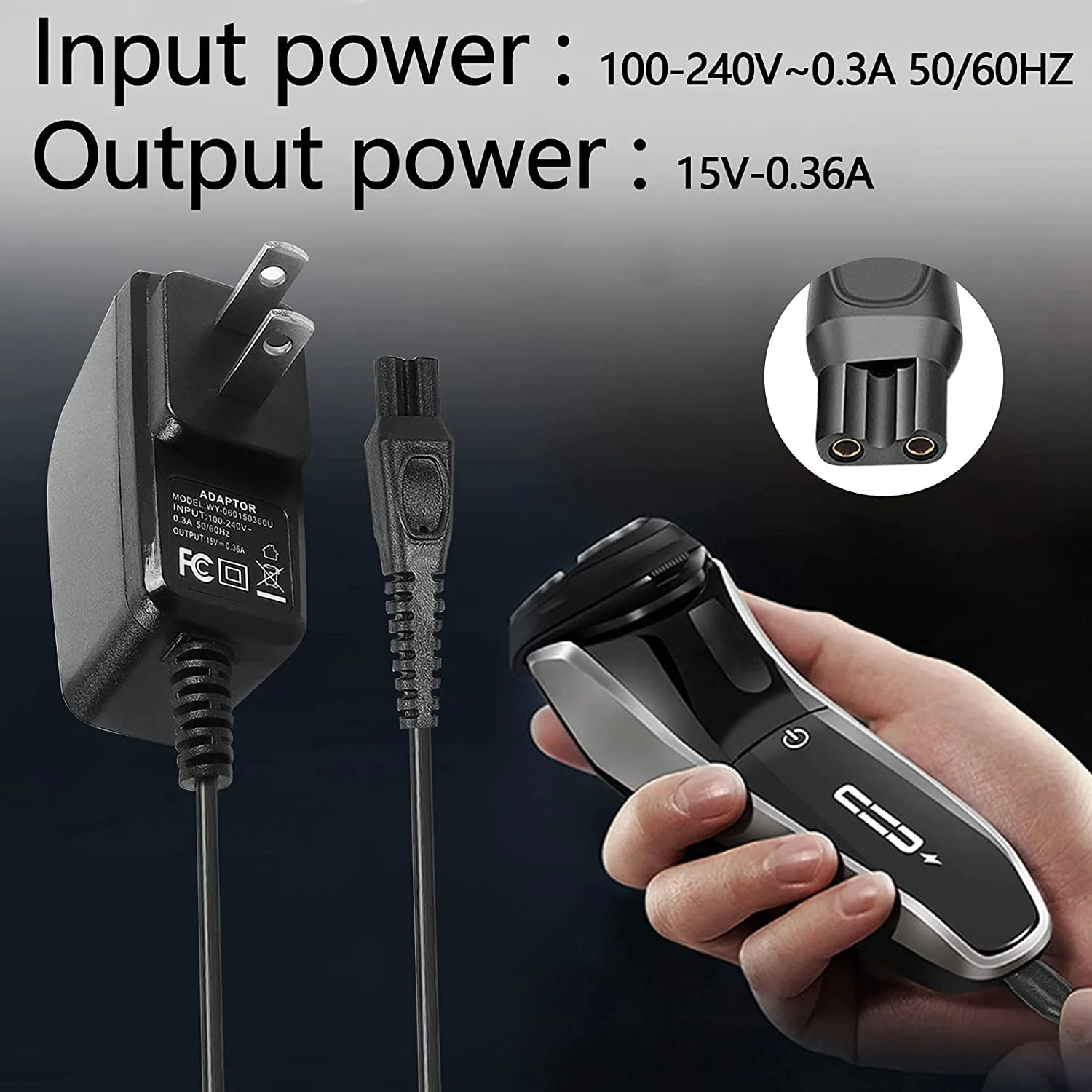 Шнур зарядного устройства для бритвы Philips-Norelco-Hq8505 сменный шнур подходит