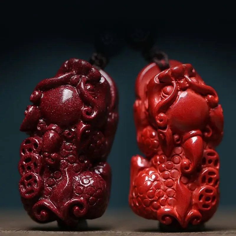 

Genuine Cinnabar Pixiu Female Wangcai Pendant 100% Imperial Purple Sand Minimalist Jewelry Bohemian