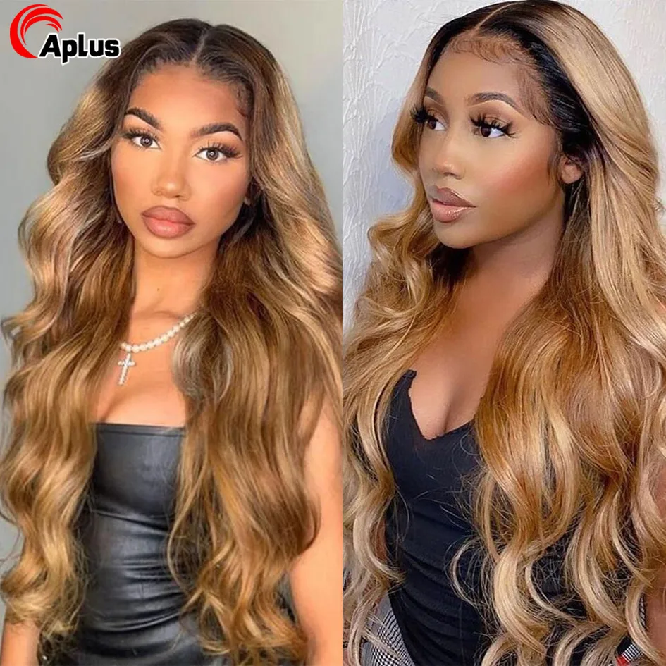 Ed 1b/27 Body Wave Hd Lace Frontal Wig For Women Highlight Wig Human Hair