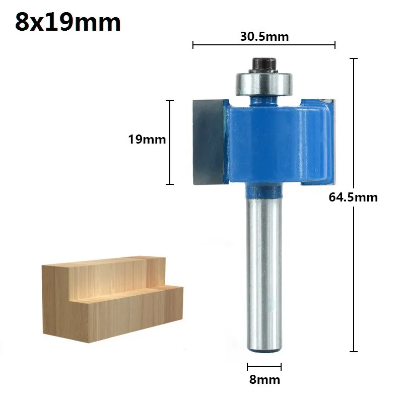 Концевая фреза с хвостовиком 8 мм, Концевая фреза для Т-образных фрез, фреза для дерева, деревообрабатывающий инструмент, 1 шт.