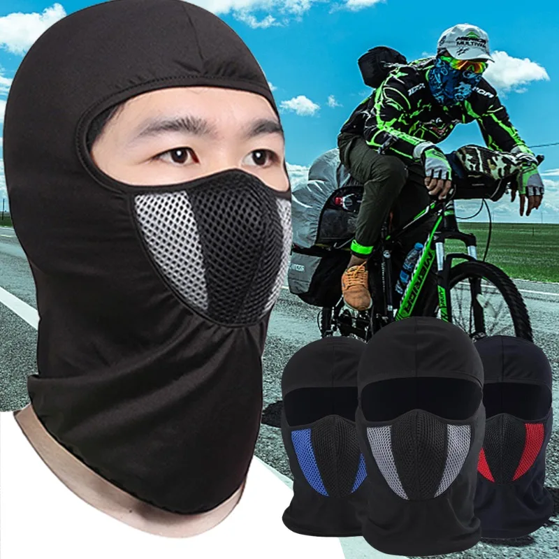 

Cycling Hat Cap Summer Outdoor Sports Cycling Head Cover Ice Silk Sunscreen Mask Bicycle Motorcycle Windproof Dustproof Headgear