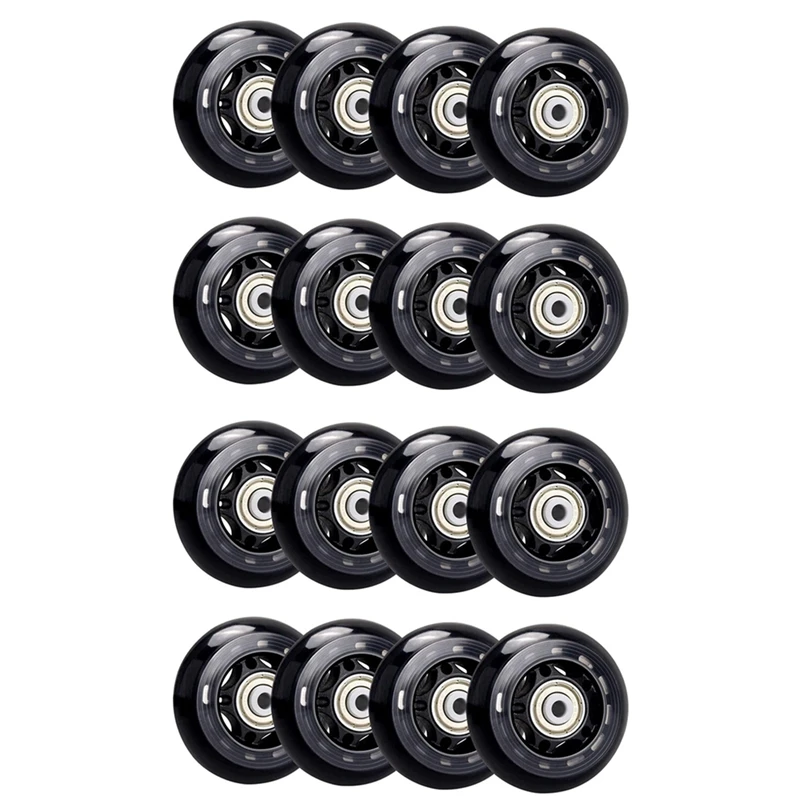 

16 Pack Inline Skate Wheels, Indoor/Outdoor Roller Skate Wheels, Roller Blade Replacement Wheels With Bearing 64Mm
