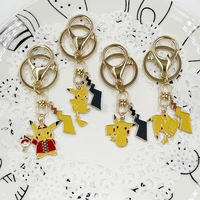 bandai pokemon cute pikachu alloy cartoon key chain chain lovers bag keychain student bag pendant holiday gift keyring woman