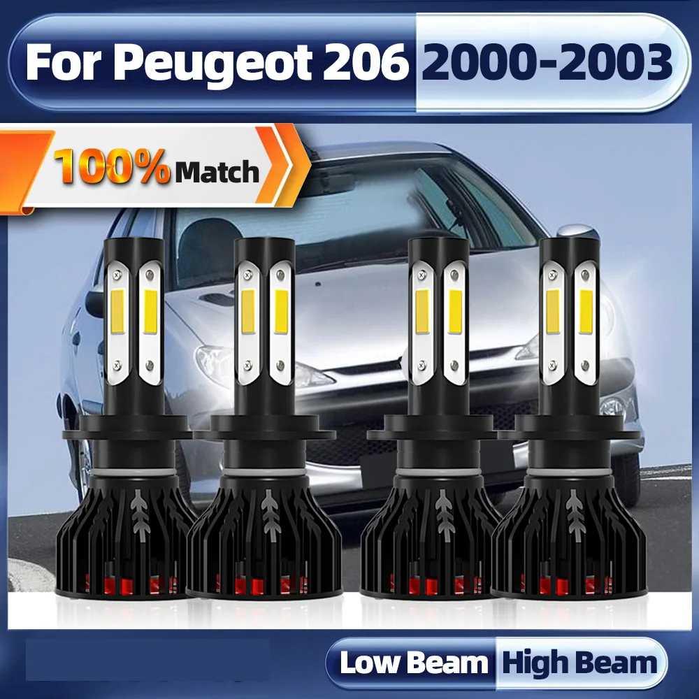 

4PCS H7 Led Headlight Bulbs CSP Chip LED Car Lights 6000K 240W 12V 40000LM Auto Headlamps For Peugeot 206 2000 2001 2002 2003