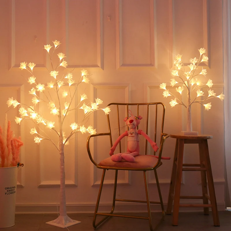 LED Night Light Christmas Tree Table Lamp Orchid Tree Lamp Children's Home Room Decoration Christmas New Year Party Lighting