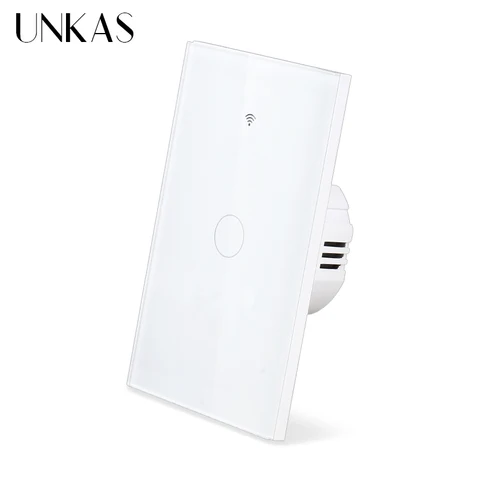 Умный выключатель UNKAS Tuya, Wi-Fi, сенсорный датчик, дистанционное управление через приложение, без нейтрального провода, 110 В, 220 В, для Alexa Google Home