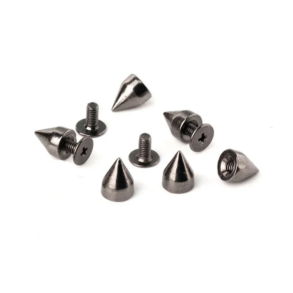 

100sets 9*7mm Alloy Punk Spikes Gun-Black Cone Rivet Studs Spots Leather Craft Bags Bracelet Clothing Shoes Collars Decoration