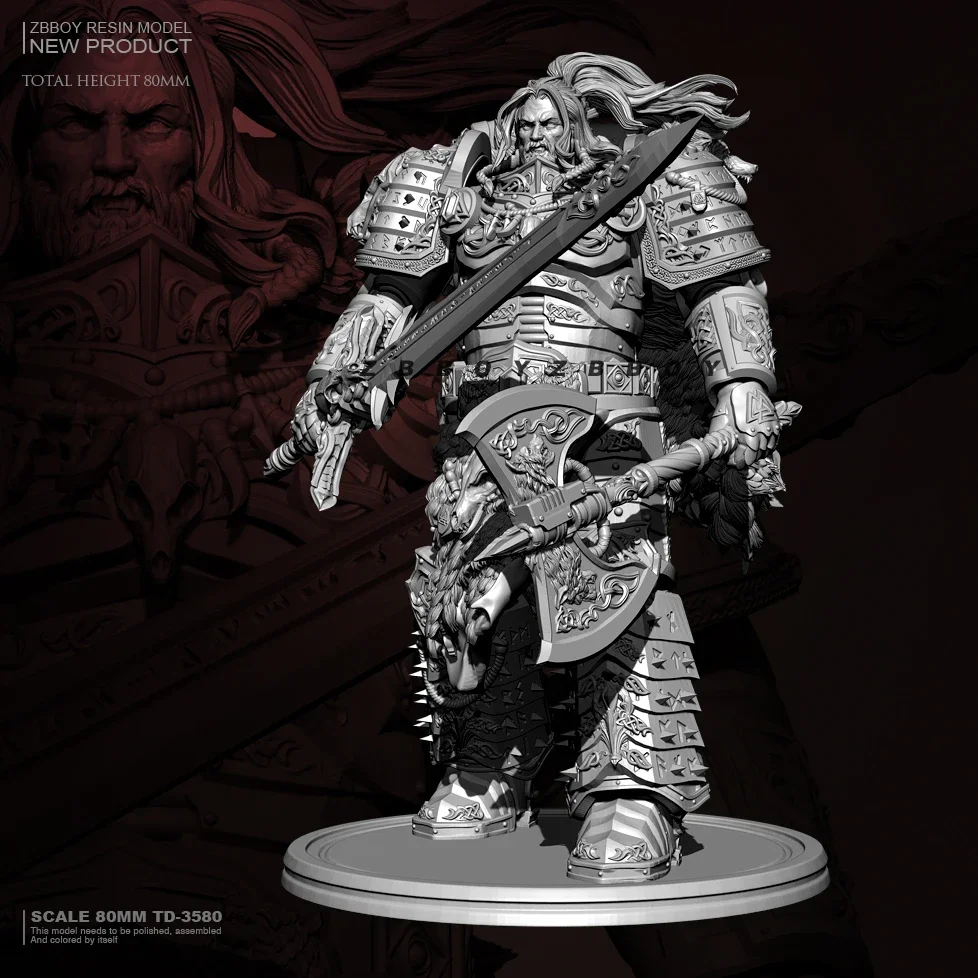 

80mm Resin Soldier model kits figure colorless and self-assembled TD-3580