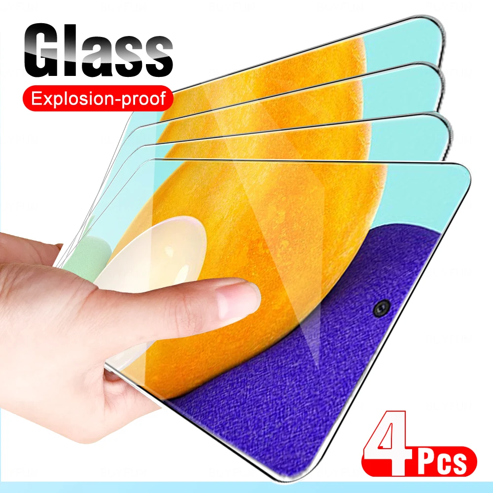 

4pcs/lot Tempered Glass For Samsung A52 A52s A72 A32 A22 A22s A12 5G Screen Protector Film For Galaxy M12 M22 M32 M52 M62 Glass