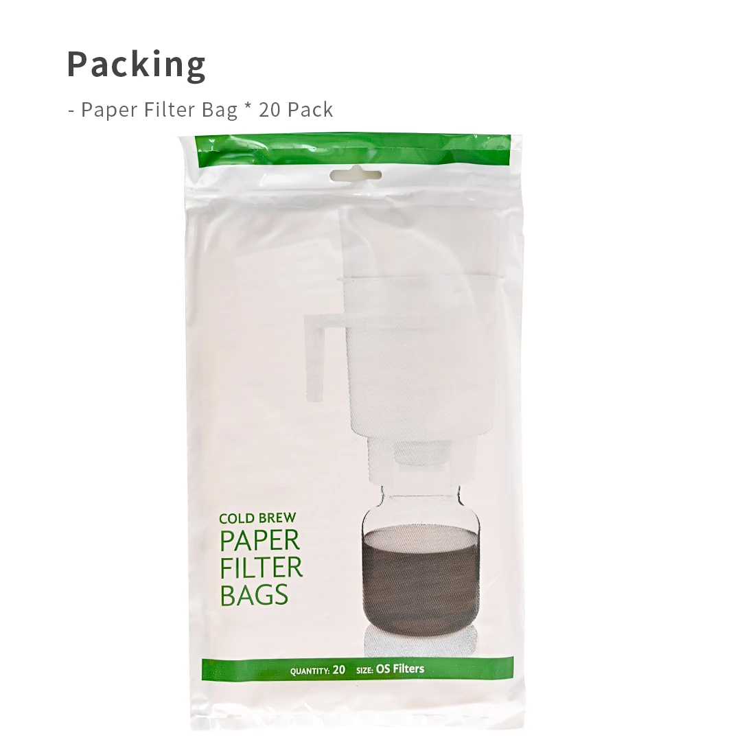 

Одноразовые бумажные фильтры для холодного заваривания кофе 20 шт.