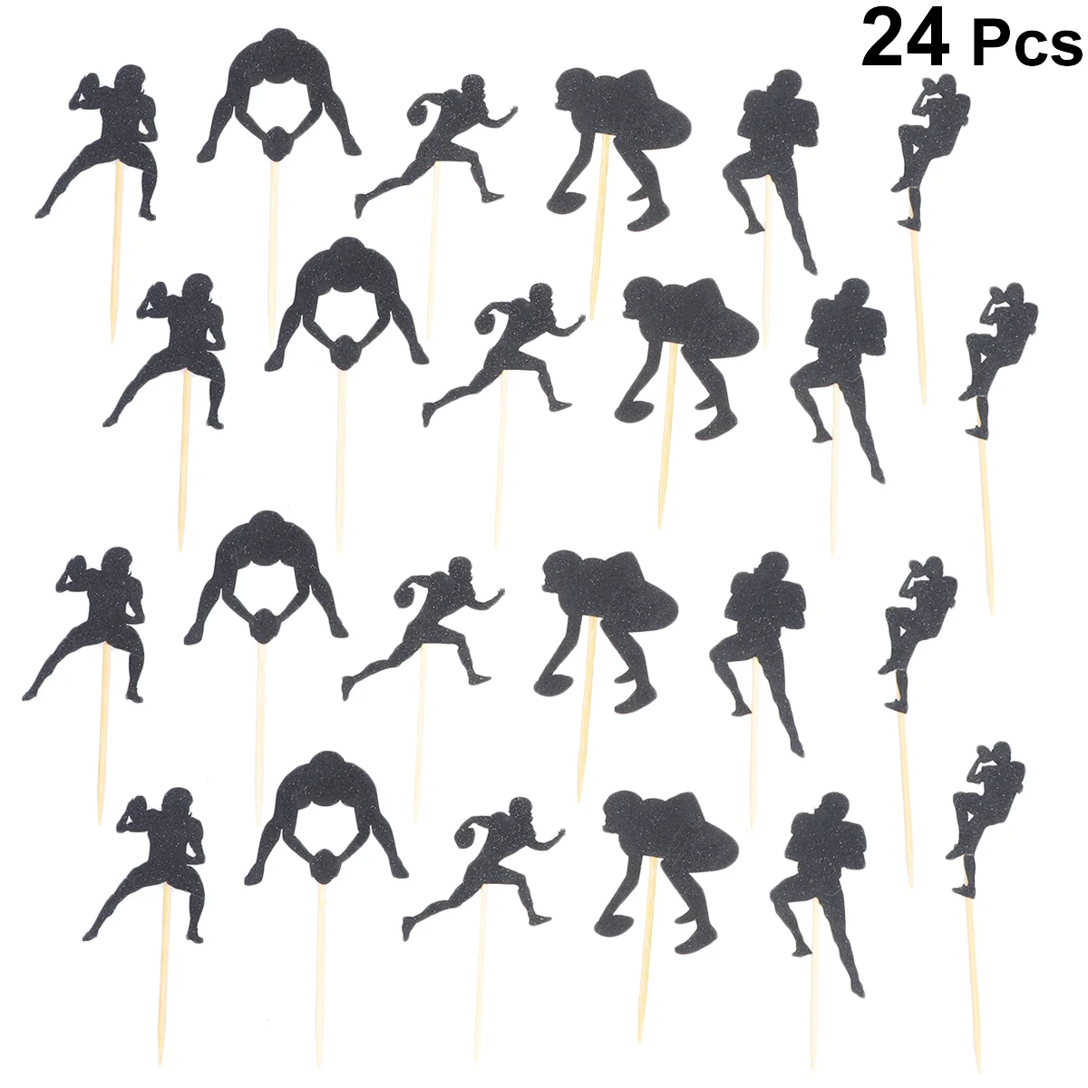 

24 Pcs Toothpicks Food Soccer Cupcake Toppers Sports Rugby Football Cake Decorations Football Rugby Figures Cakes