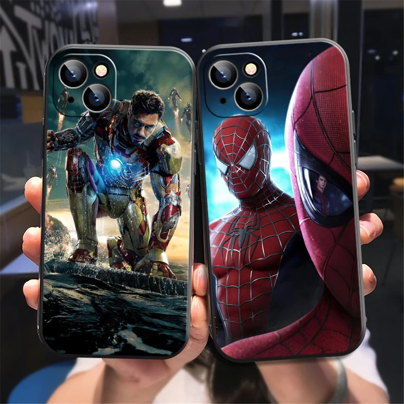 

Popular Marvel Phone Case For iPhone 13 12 11 Pro 12 13 Mini X XR XS Max SE 6 6s 7 8 Plus Coque Carcasa Back Black