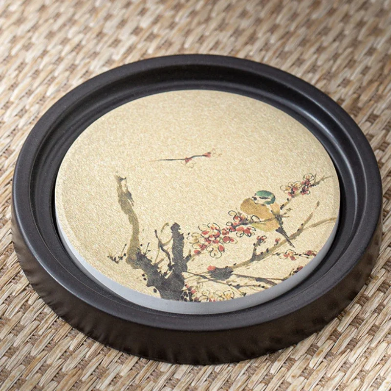 Новинка 2025, бакелитовая впитывающая подставка для чая в китайском стиле, кунг-фу, бытовой держатель для чашки чая, коврик, поднос для чая, аксессуары для церемонии