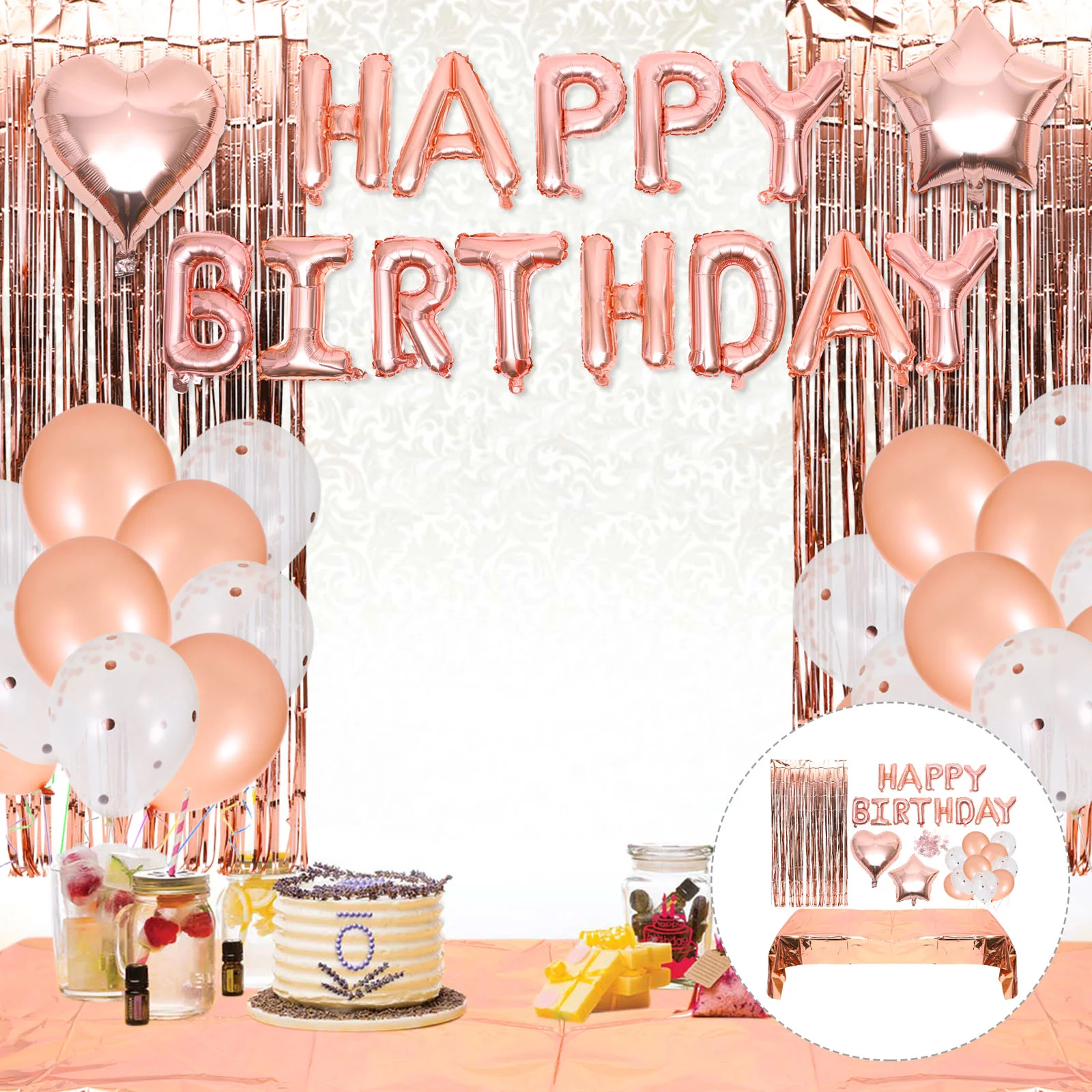 

Birthday Party Balloons Happy Backdrop Favor Supplies Banner Decoration Hanging Booth Decorations Baby Shower Photo Kids Gift