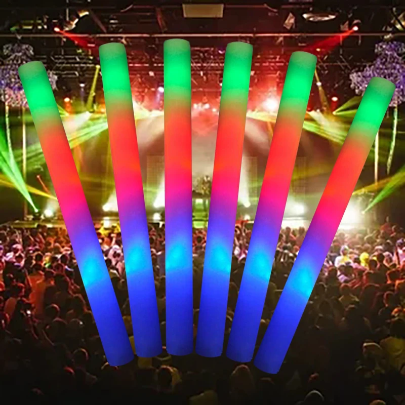 

5/10Pcs Party Glow Sticks Colorful LED Foam Stick Glow Sticks Cheer Tube LED Glowing in the Dark Light for Event Party Concert