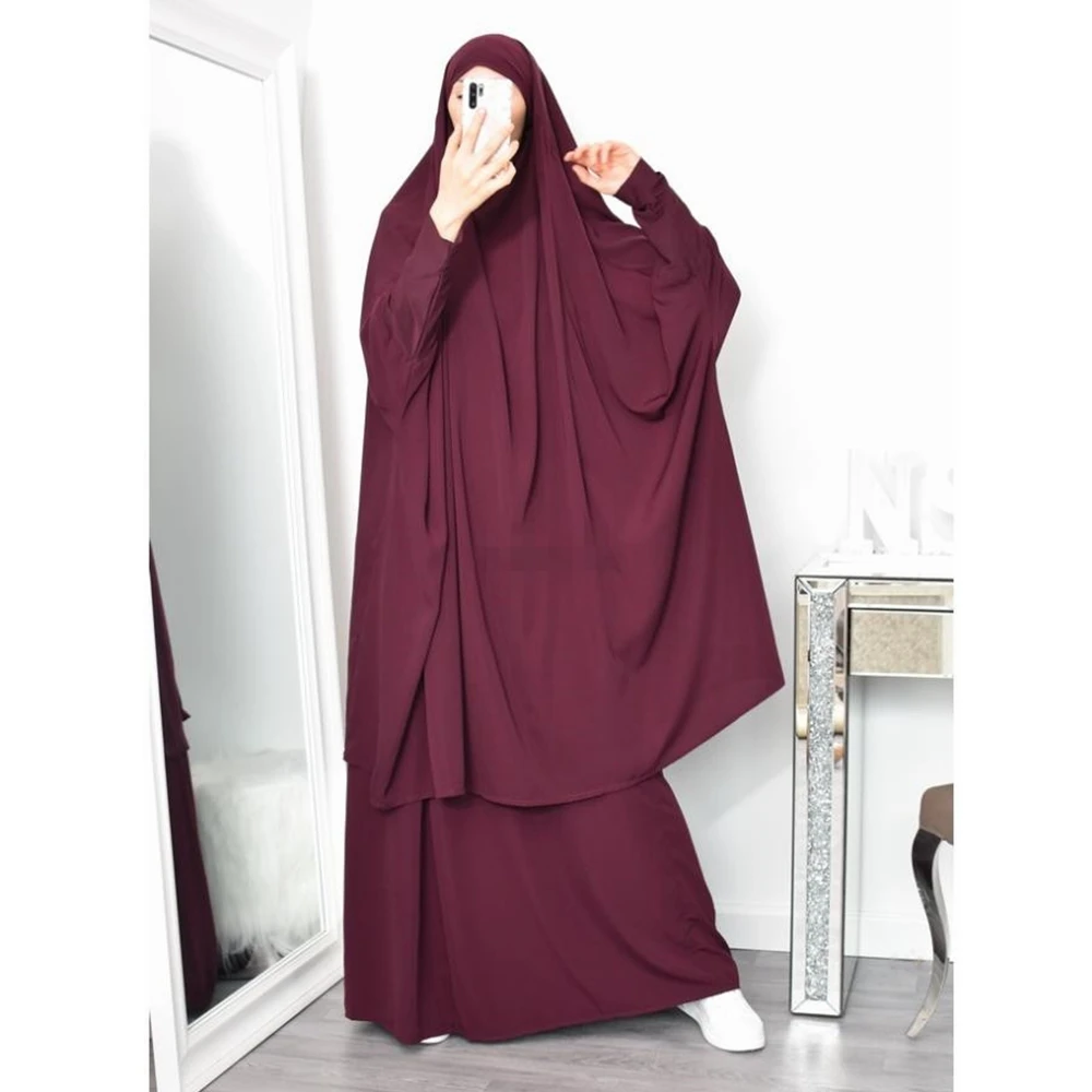 

Wepbel Muslim Prayer Garment Saudi Arab Abaya Hijab Islam Clothing Robe Full Cover Ramadan Kaftan Khimar Jilbab Eid Gown Caftan