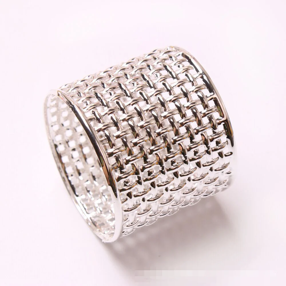 10 штук металлического сетчатого золотого и серебряного кольца для салфеток для украшения стола на семейные собрания гостиницы западной пищевой этикет доступ на.