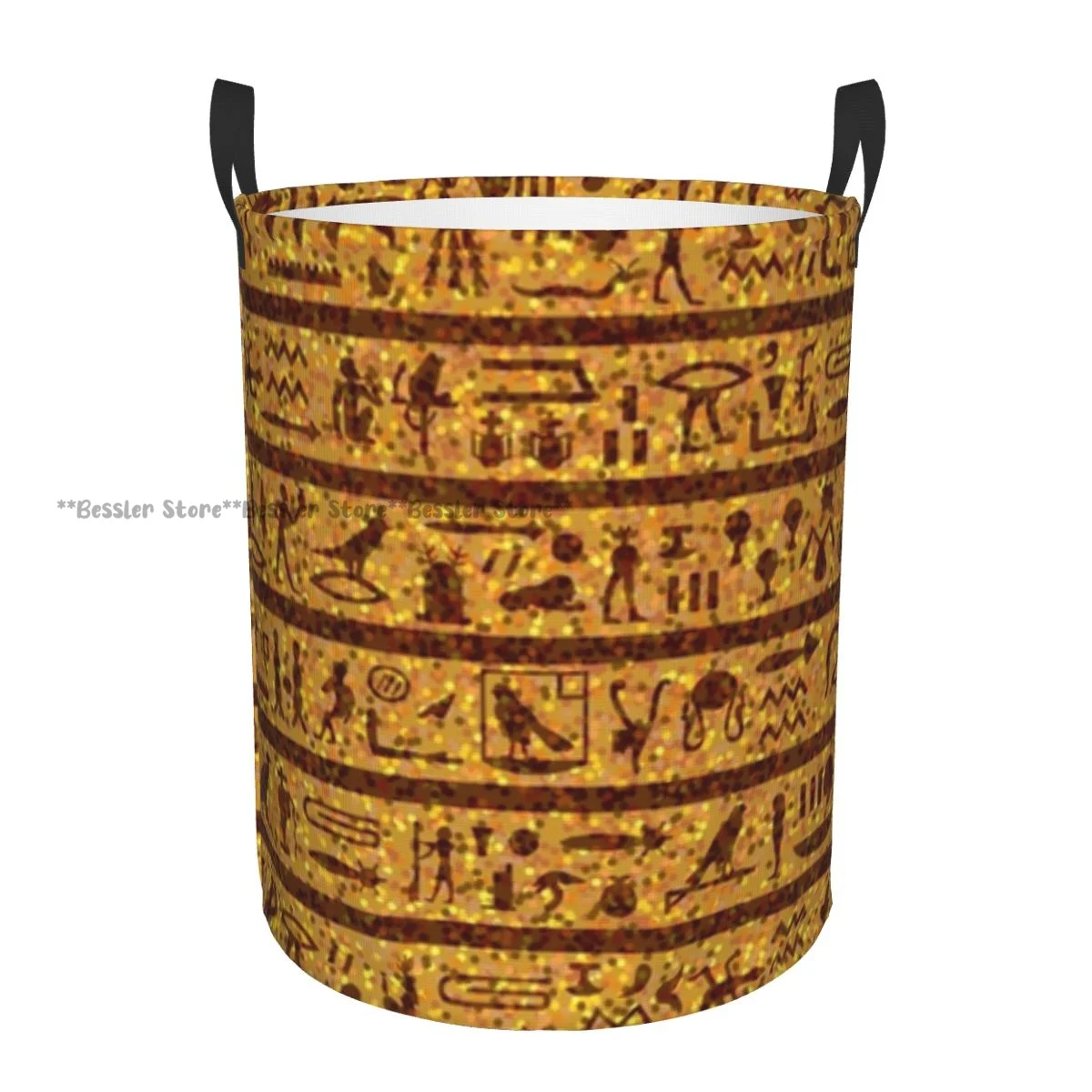 Корзина для грязного белья египетские иероглифы Золотая складная корзина