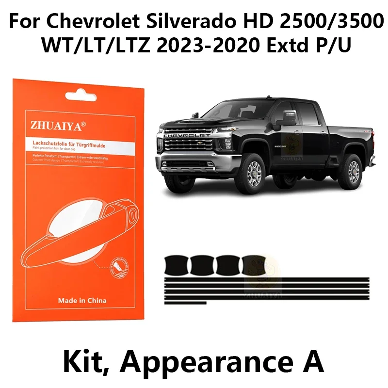 

Защитная пленка для красок дверной ручки ТПУ PPF для Chevrolet Silverado HD 2500/3500WT/LT/LTZ 2023-2020 Extd P/U