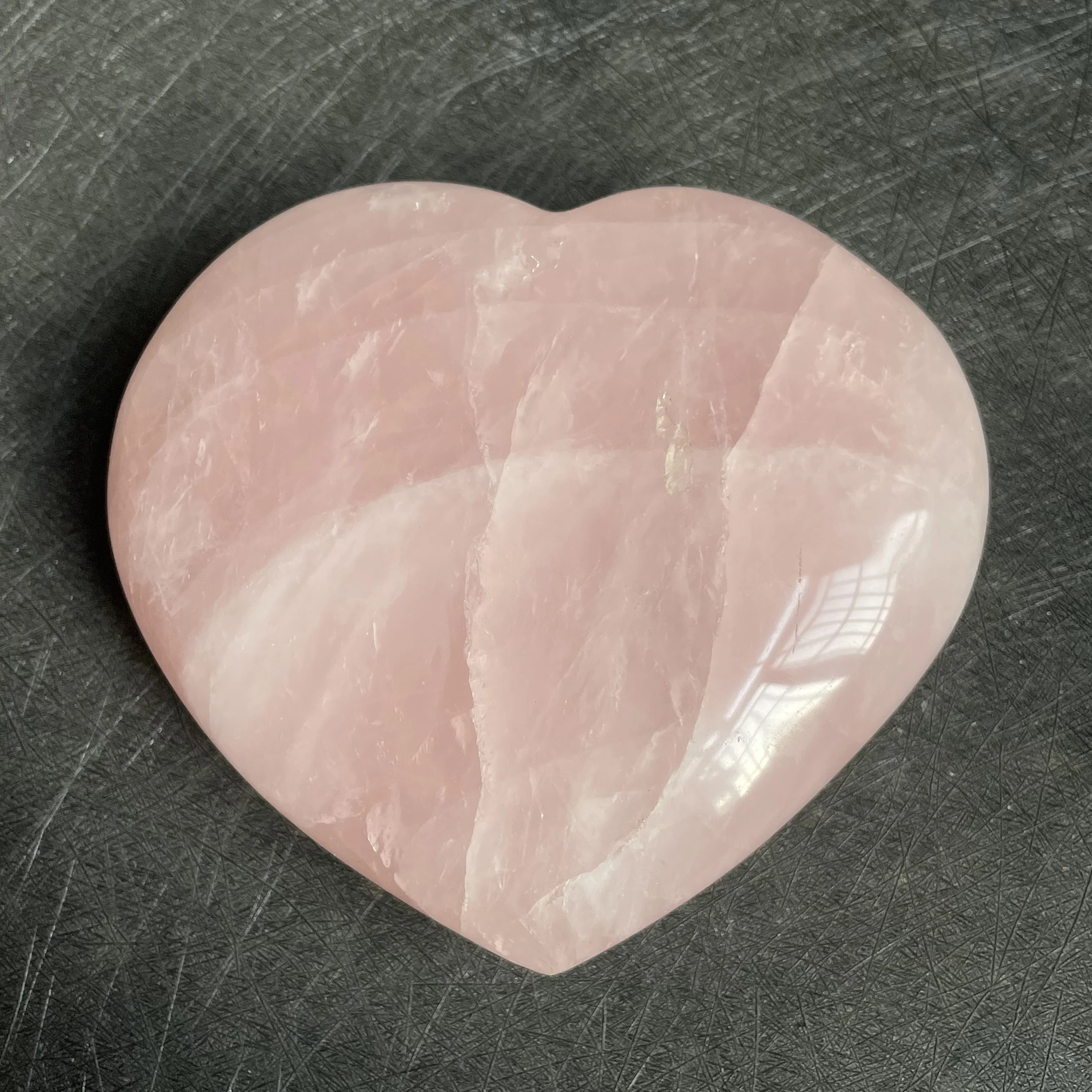 

700g Natural Stone Rose Quartz Heart Polished Pink Crystal Decoration Rock Mineral Love Healing Reiki